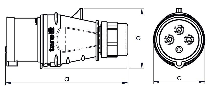 Portable Insulating Plug 32A 400V 3P+N+Z Ip44 - Ex-Twt-107