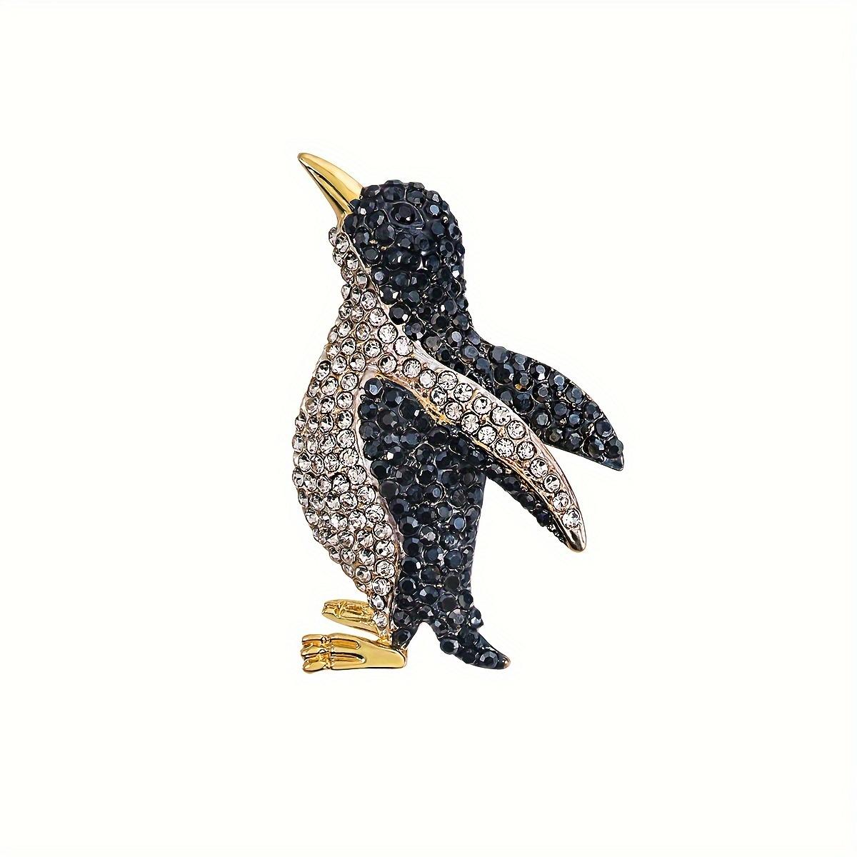 

Charming Black Rhinestone Penguin Brooch Pin - 1pc Alloy Construction Animal Shaped Lapel Pin for Daily Wear and Gift Giving чёрный