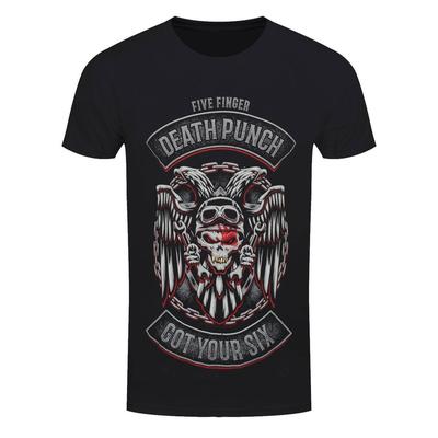 Five Finger Death Punch T-Shirt FFDP Biker Badge Band Official New Black