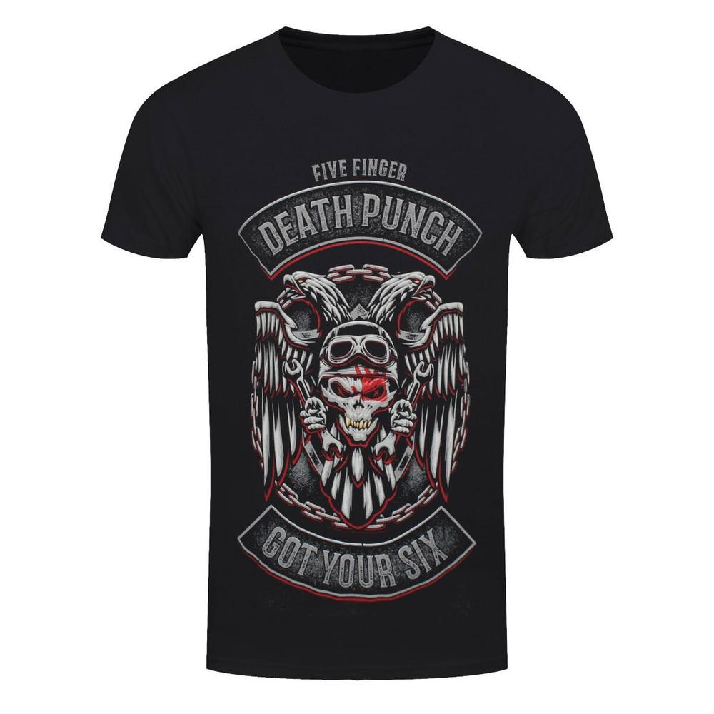 

Five Finger Death Punch T-Shirt FFDP Biker Badge Band Official New Black XL