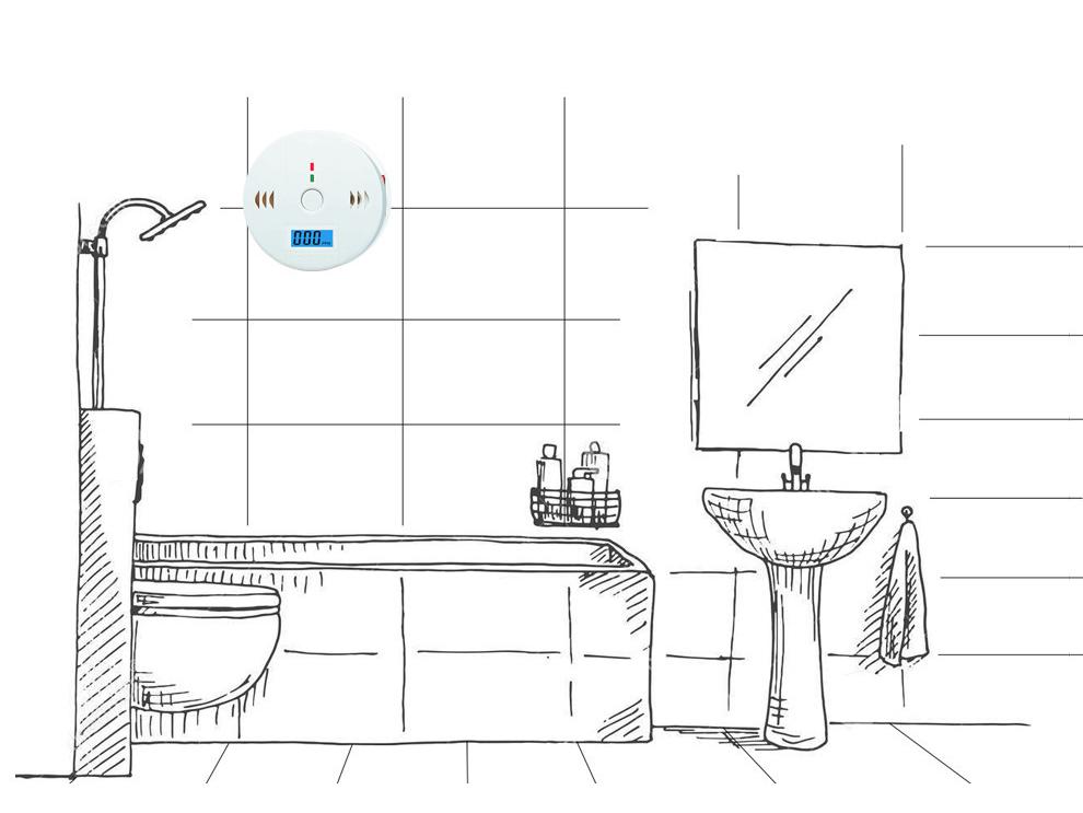 Carbon Monoxide Alarm with LCD Display - Home Gas Detector
