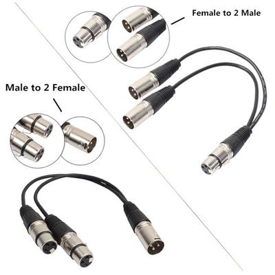 3-Pin Xlr Male To Dual Xlr Female Y Splitter Audio Adapter Cable For Microphone