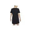 Nike Sportswear Solid Color Crew Neck Mid-Length Casual Short Sleeve T-Shirt Women Tops Black FB8342-010