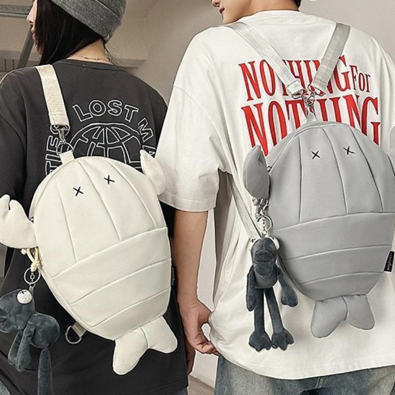 School Bag New High Value Personality Cool Funny Creative Cartoon Shark Backpack Couple Light Spring Outing Backpack