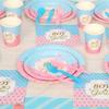 Shower Tablecloth Banner Mug Home Decoration Party Tableware Cutlery Set Paper Plates Paper Cups