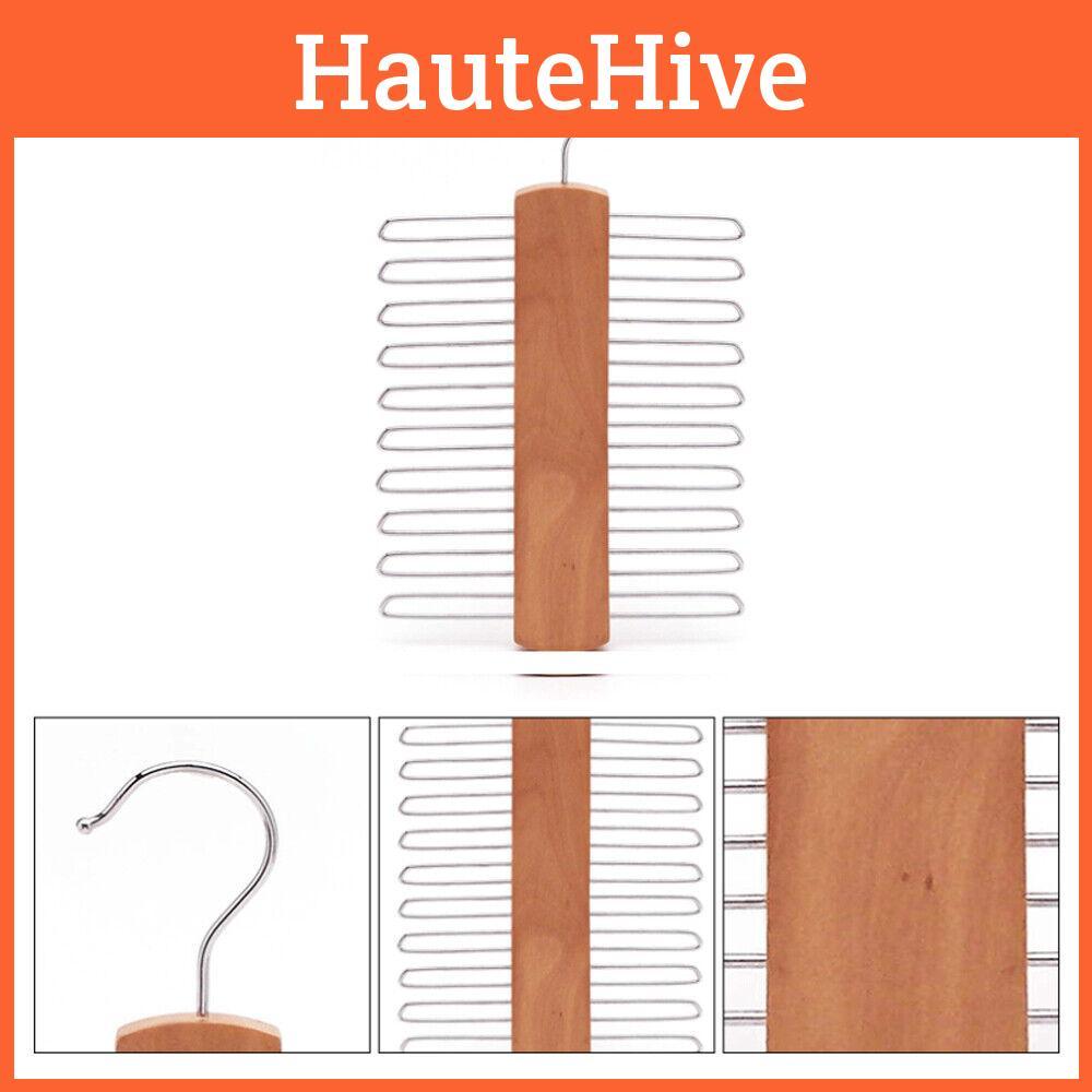 Premium Wooden Scarf Hanger Stylish And Functional Scarf Organizer