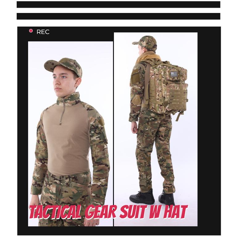 

4 Colors Tactical Gear Combat Shirt Tactical Cargo Pants With Hat S