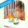 NTEVXZ 20 Pcs Wooden Animal Stacking Toys, Colorful Stacking Blocks, Educational Learning Toys with Storage Bag for Toddlers Kids