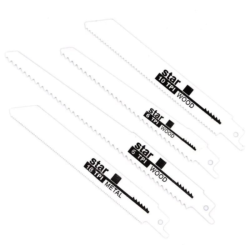 4pcs Reciprocating Saw Blade, Universal Woodworking and Metal Cutting, for DIY and Professional Use, Coarse and Fine Teeth