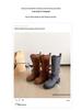 Autumn 2025 Genuine Leather Retro Mid-Calf Buckle Boots - Western Chunky Heel Motorcycle Style