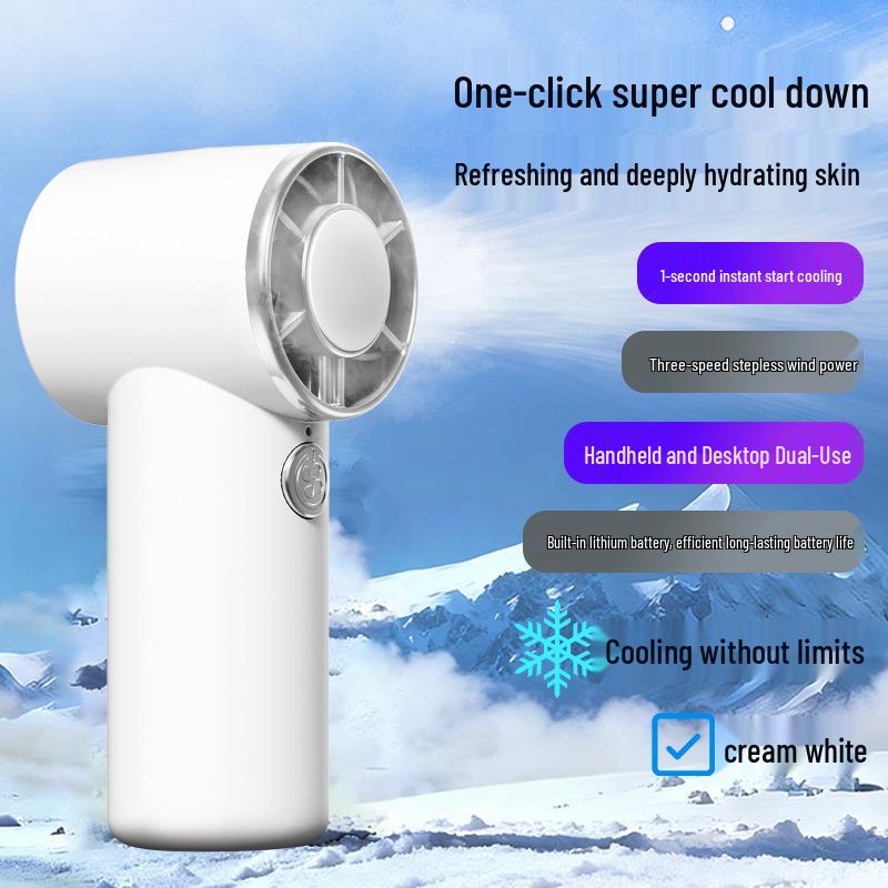 Portable USB Rechargeable Silent Electric Handheld Fan with Digital Display Style