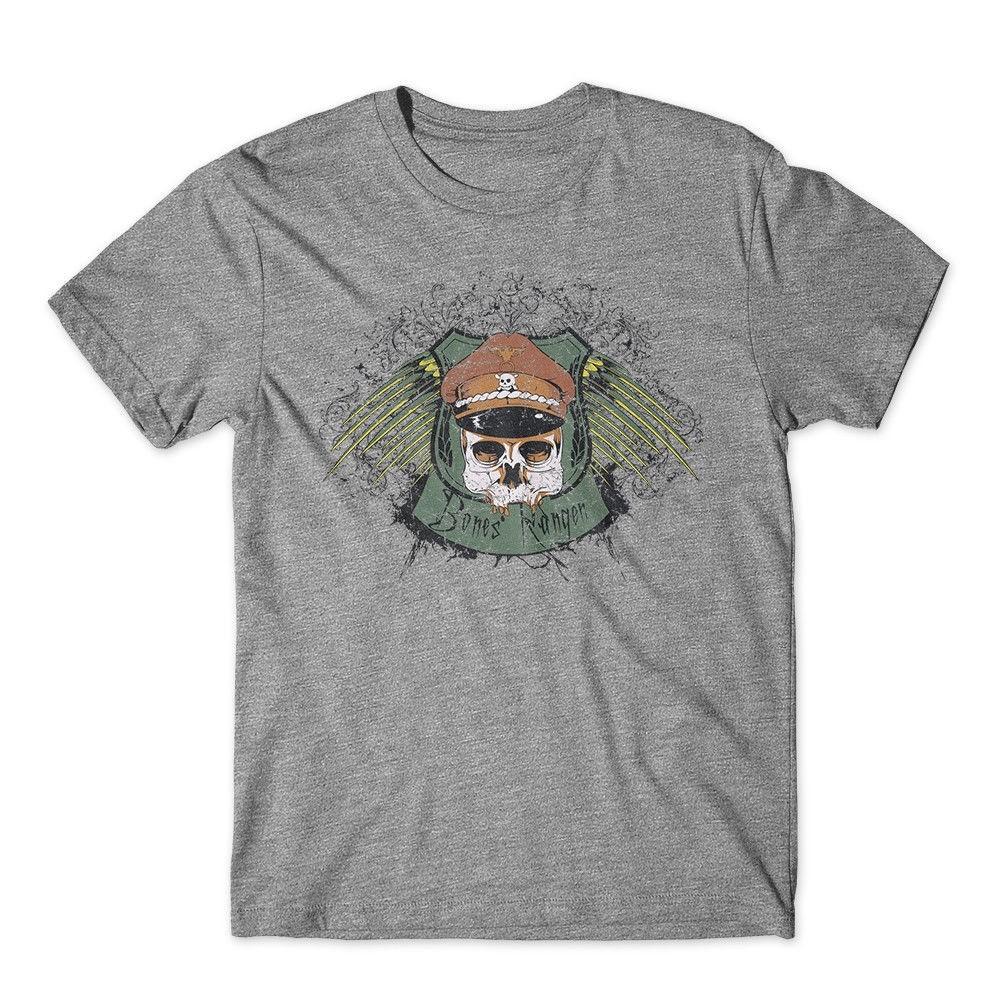 Bones Ranger Rebel T-Shirt. Skull Shirt 100% Cotton Premium Tee NEW S разноцветный