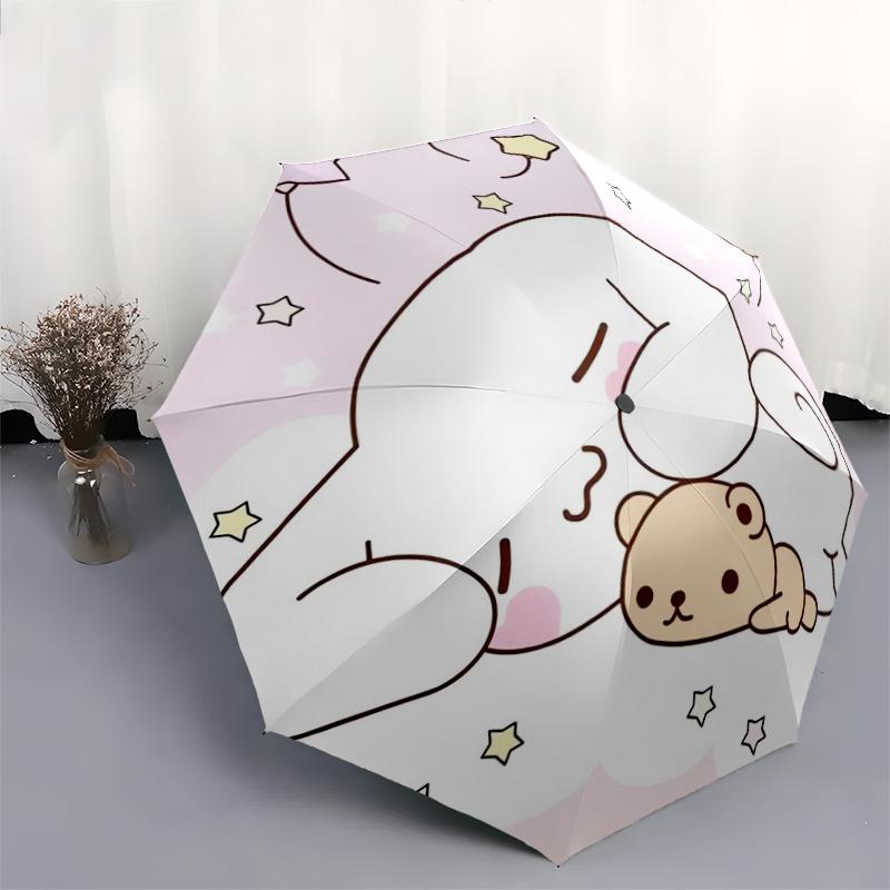 1pc Sanrio Resting Cinnamoroll Pattern Automatic 3-Fold Umbrella Design, Cute Cartoon Pattern, Portable Outdoor Umbrella, Perfect, Holiday Gift for fa