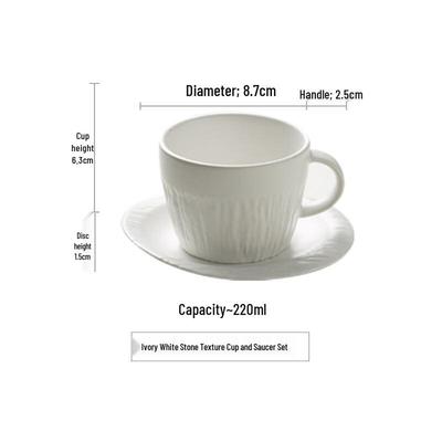 ZISIZ Stone Pattern Ceramic Coffee Mug Set