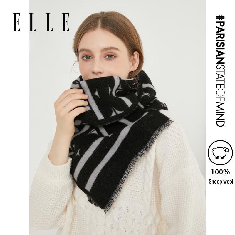 ELLE 100% Wool Scarf for Men & Women (Gift Box)