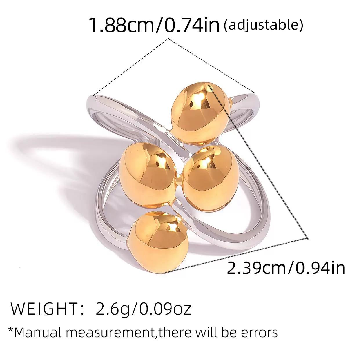 

Stainless Steel Geometric Hollow Layered Wide Ring Metal Texture Waterproof Daily Simple Stylish Golden Zircon for Women 2026 resizable