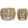 Tables - DKD HOME DECOR - Set of 2 - Brown - Bamboo - 70x70x50 Cm