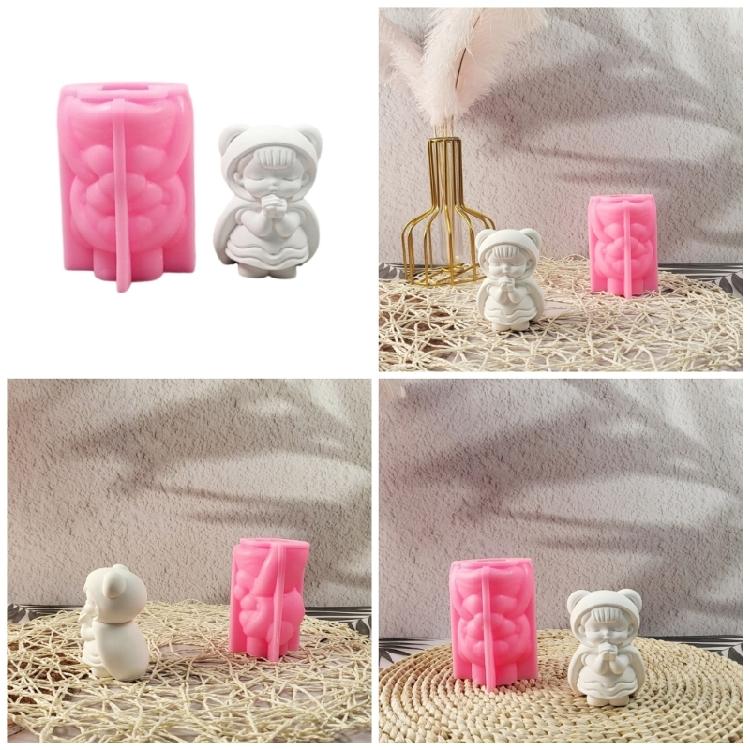 Wishing Girl Figurine Silicone Molds for Epoxy Resin Candle Soap Making Cement Gypsum Silicone Molds for Handmade Craft