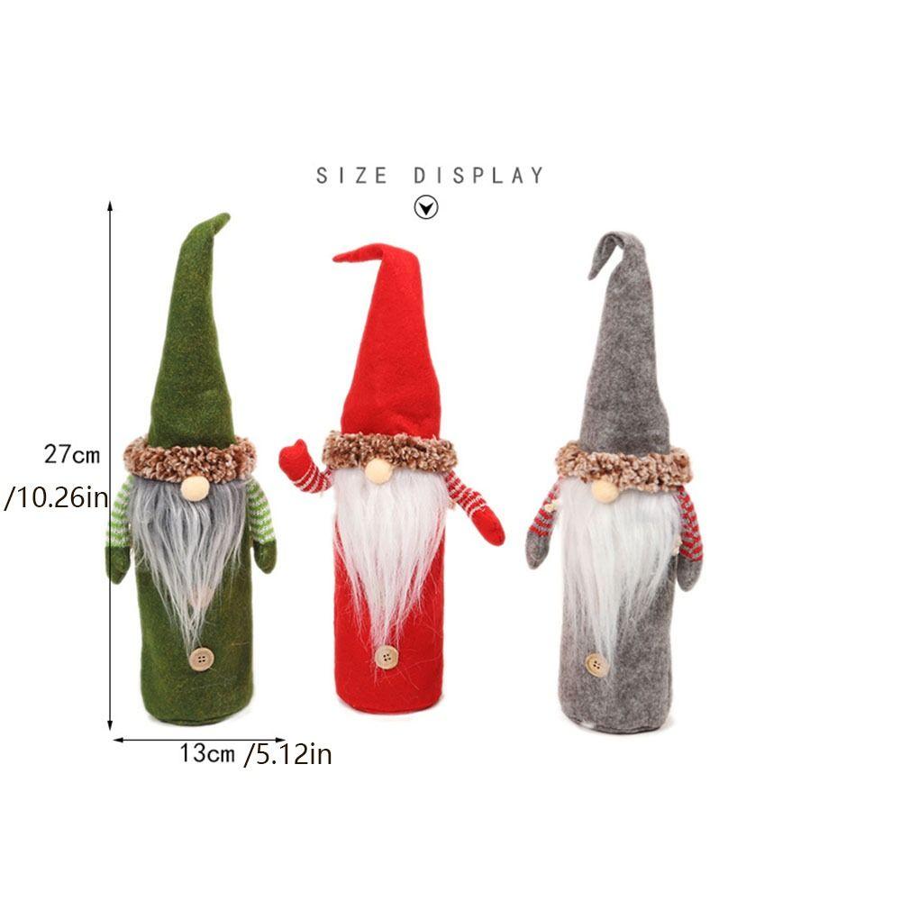 Reusable Faceless Doll Wine Cap Non-woven Wine Bottle Bag Christmas Wine Bottle Cover  Red Wine