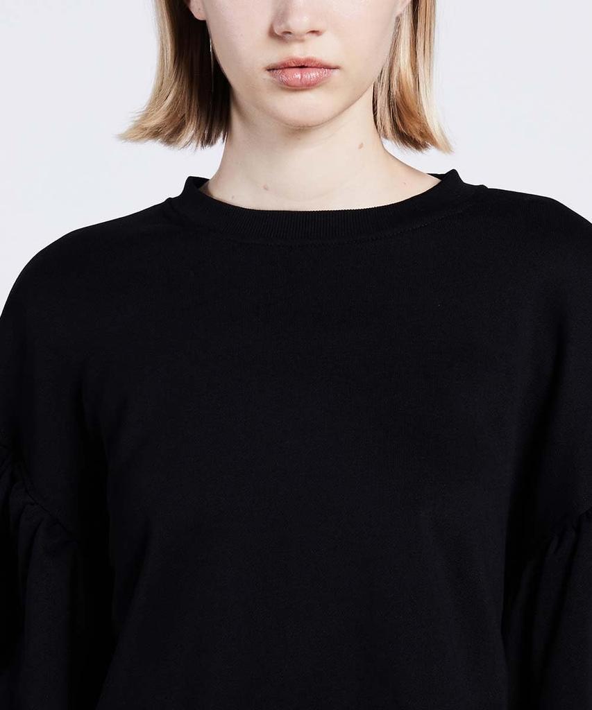 Double Standard Clothing Volume Sleeve Cropped Pullover, Women's, Black, 0208-080-244