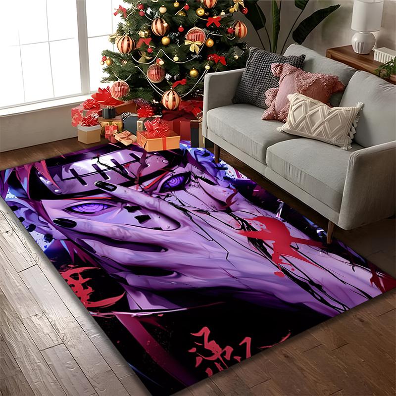 Naruto Rug Ideal for Reading Room, Multi-purpose Office Chair Sofa Carpet, Anti-slip Printed Home Area Rug