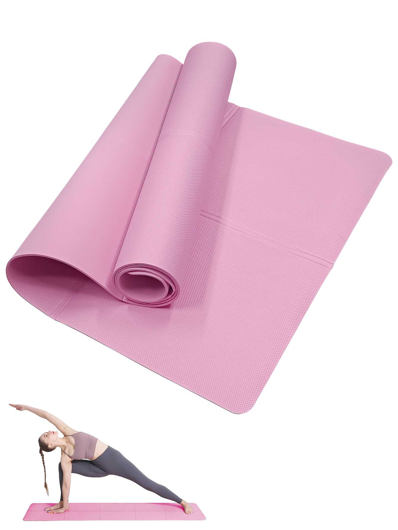 Tapis de Yoga Tapis d'Entraînement Pilates Épaisseur 3/4/6 mm Antidérapant Coussin de Yoga Coussinet d'Entraînement Fitness de Voyage Idéal Pour Femmes Salle de Sport à Domicile Entraînement au Sol 3mm rose