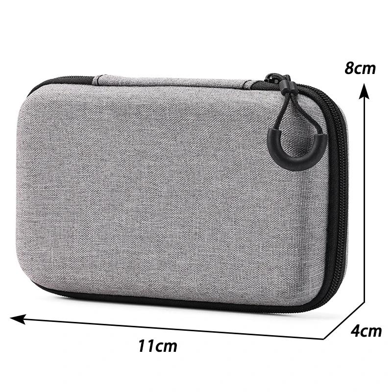 Mini-Aufbewahrungstasche für digitale Produkte, grau, tragbar, für Kopfhörer, USB-Datenkabel, Ladegerät, U-Stick, Aufbewahrungstasche, stoßfeste Schutzhülle