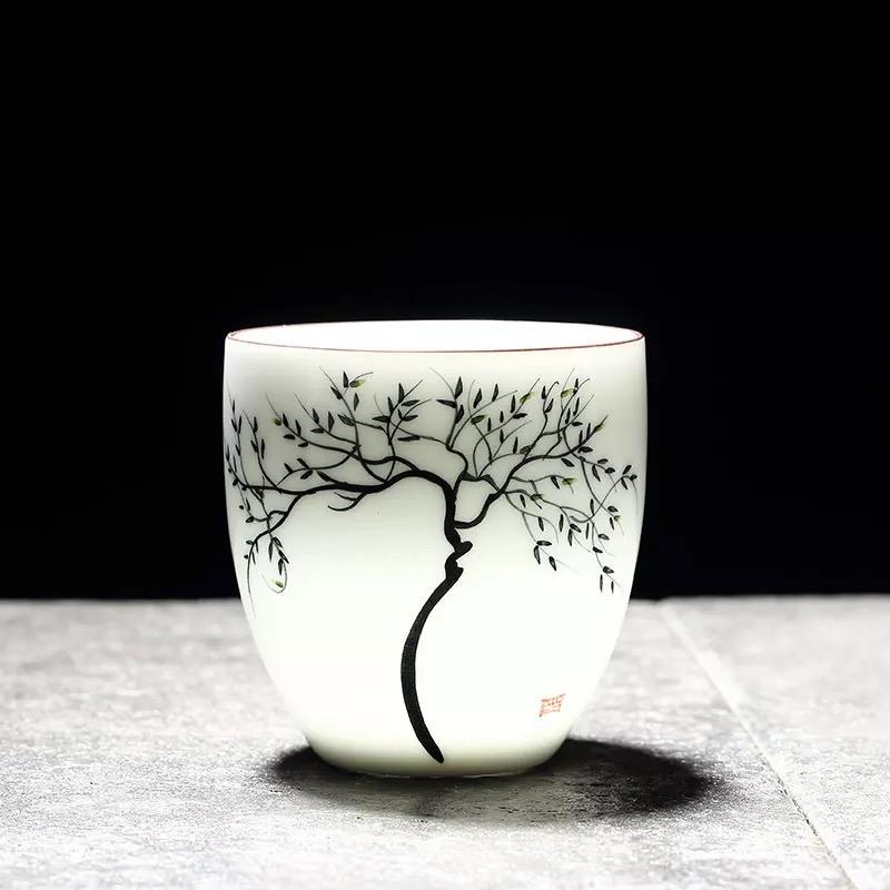Porcelain Teacup – Hand-Painted Kung Fu Tea Cup for Puer & Green Tea