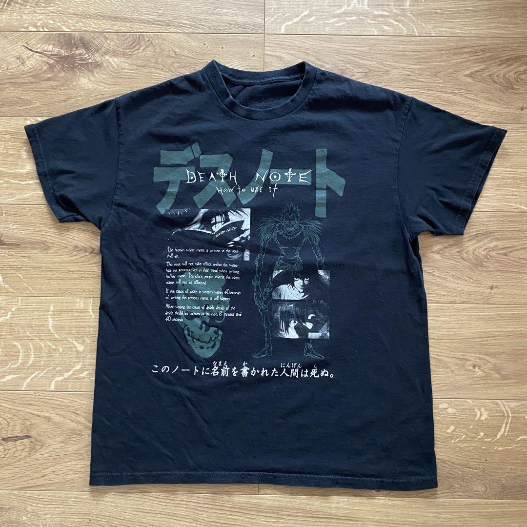 

[USED] DEATH NOTE Anime T-shirt L Black Death Note Light Yagami Kira
