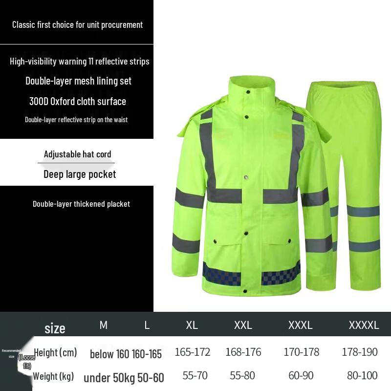 Handon High-Visibility Reflective Work Raincoat