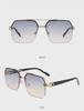 2025 Trendy Double Beam Square Pilot Sunglasses - Unisex European & American Half Frame Style