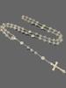 Hot selling pink crystal cross prayer bead pendant necklace and bracelets jewellry set for Christian