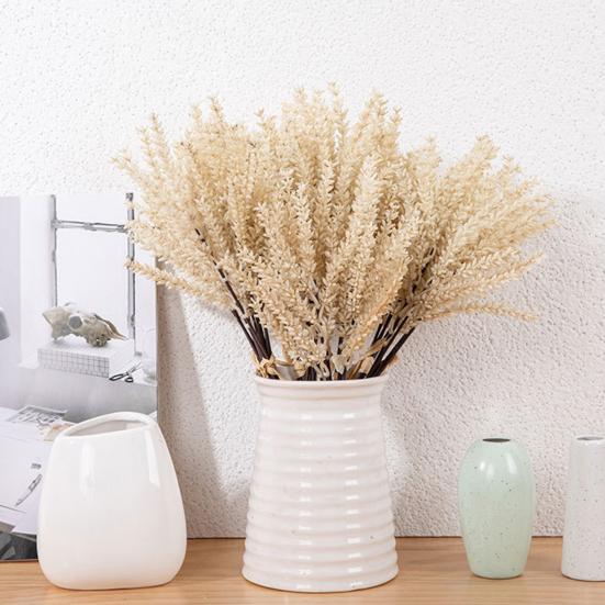2 Pcs Artificial Wheat Stalks Faux Corn Stalks Bouquet Fake Wheat Ear Blossoms for Home Kitchen Office Flower Arrangement Wedding