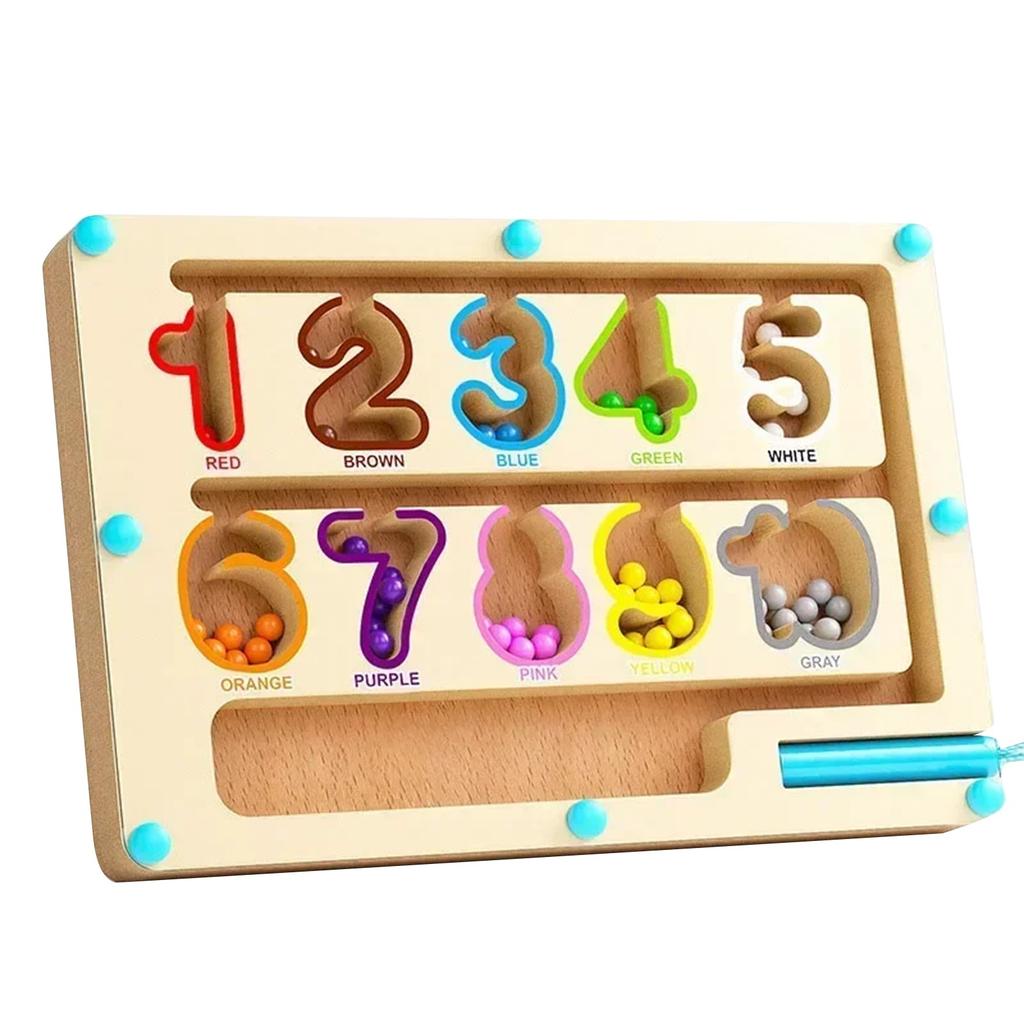  Magnetic Color Sorting Games Maze Board Pen Moving Bead Games Wooden Control Sensory Play Educational Toys For Kids