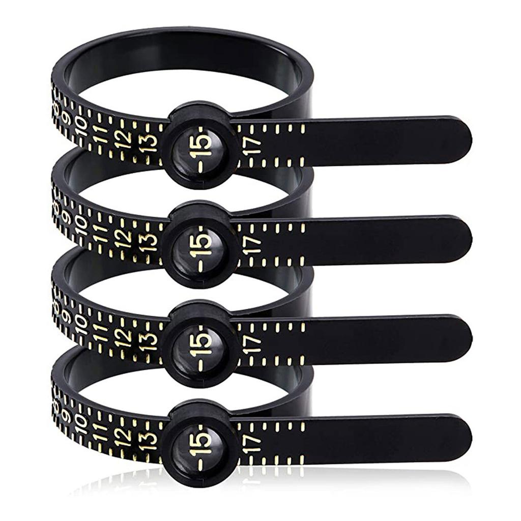 Finger Size Meter Measuring Tools with Magnifier for Jewelry Size Rings Size Measuring Tools Black and White Reusable