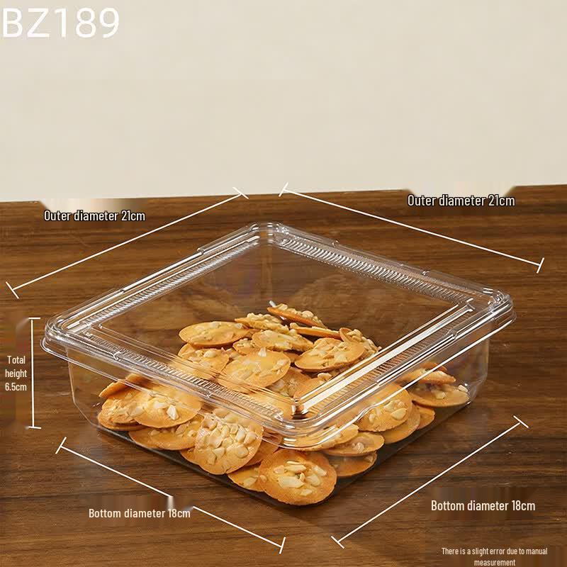 Transparent Square Disposable Cake Packaging Boxes, 50-Pack