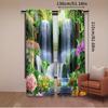Modern Waterfall Scenery Pole Bag Curtains Bedroom Living Room Decoration Home Curtain Polyester Ideal For Area