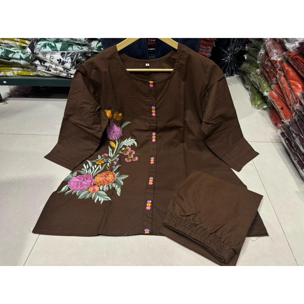 Women's Party Wear Cotton Kurti Pant Set Indian Bollywood Ethnic Kurta Cord Set