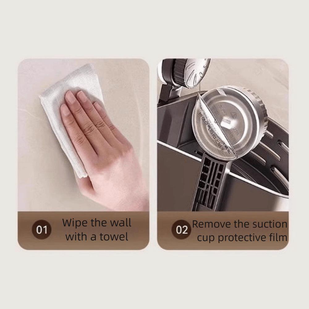 Wall Mounted Suction Cup Triangle Storage Rack Plastic Suction Cup Shower Shelf  Bathroom