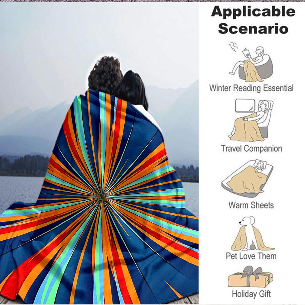 1pc Radiant Colors Blanket, Lightweight Flannel Throw Blanket for Sofa, Bed, Travel, Camping, Living Room, Office, Couch, Chair, and Bed