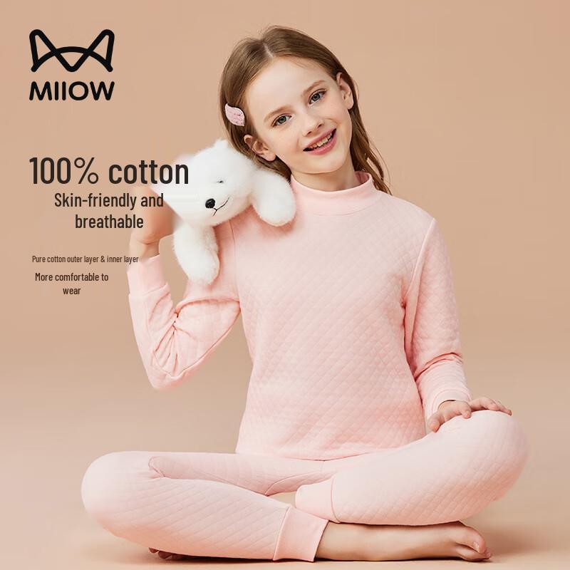 MaoRen Girls  Thickened Thermal Underwear Set 160
