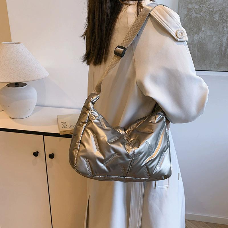 Dumpling Underarm Bag Space Cotton Tote Bag Large Capacity Shoulder Crossbody Bag Lightweight Women's Nylon Handbag KTY