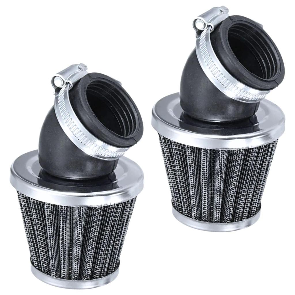 CHASO Power Filter Air Filter Motorcycle Scooter Moped Universal Stainless Steel Mesh Air Curved 35mm 2pcs