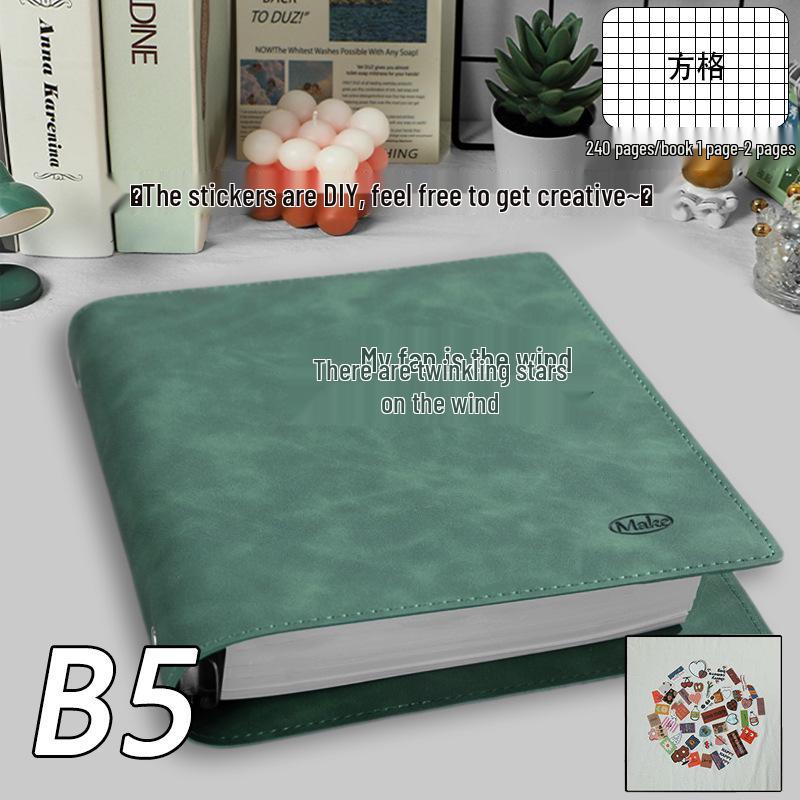 Notizbuch im Ins-Stil aus weichem Leder: B5 & A5 Leerer Tagesplaner für Schüler