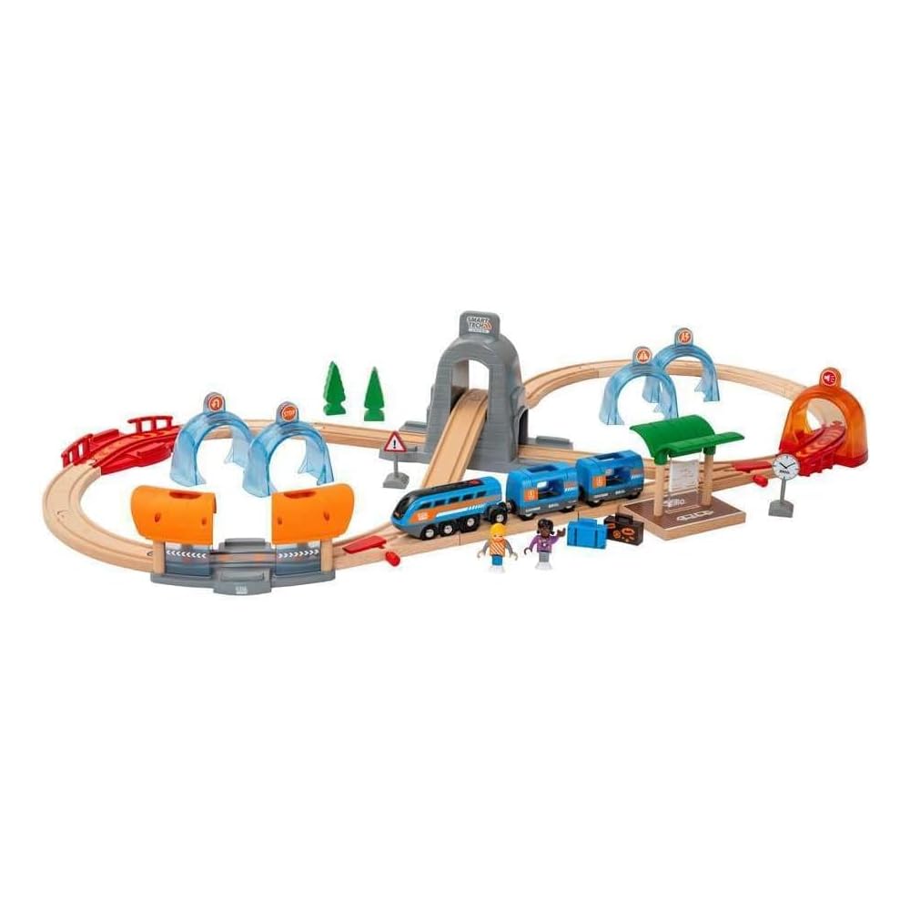 Brio Smart Tech Sound DX Set 37 Pieces Wooden Toy Train Set for Ages 3 and Up