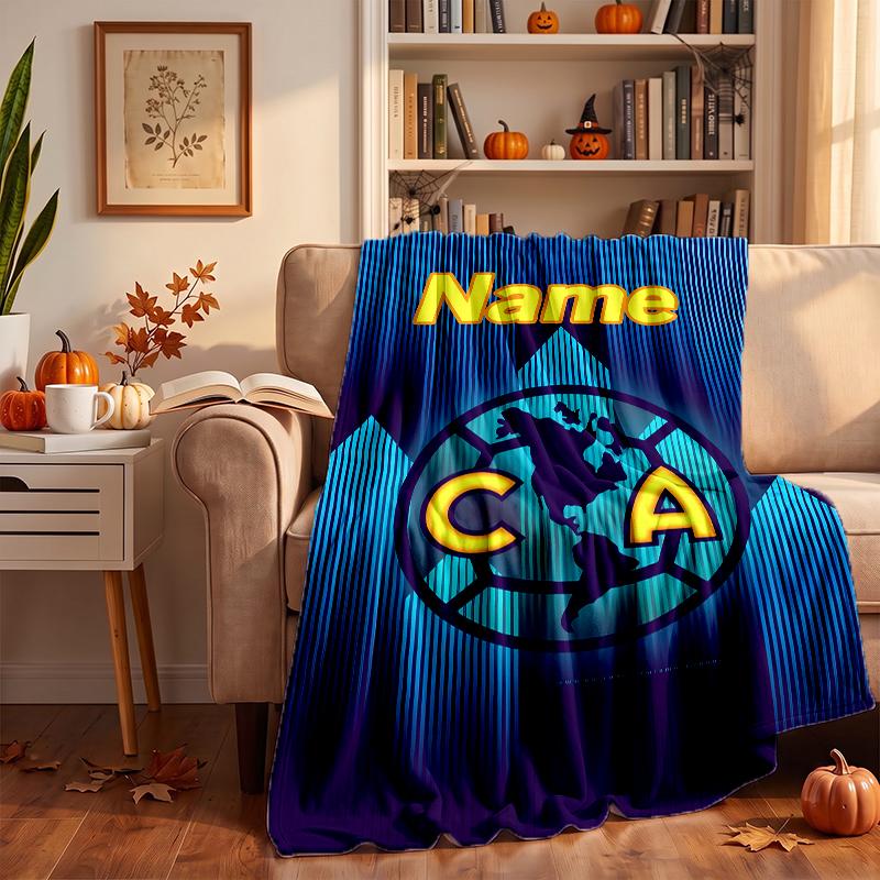 Club America Custom Flannel Blankets Soft Warm Cozy Throws for Home Decor Holiday Gifts