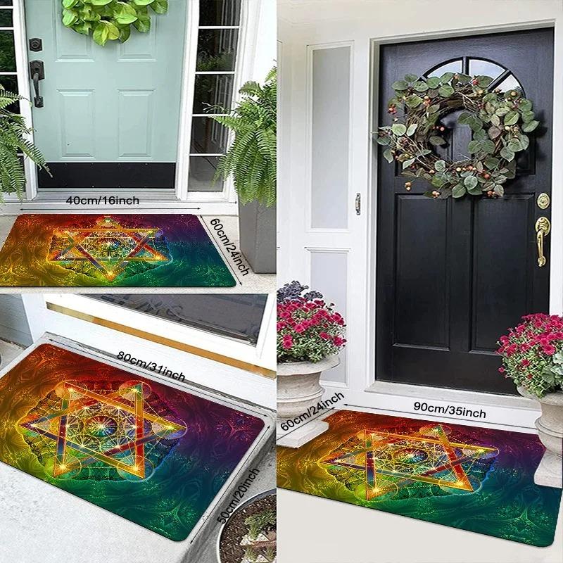 Sechszackiger Stern Pop Design Dekor Fußmatten Küchenteppiche Rutschfest Zuhause Badezimmerteppiche Badematte Teppich für Zuhause Spüle Wäsche Dekor