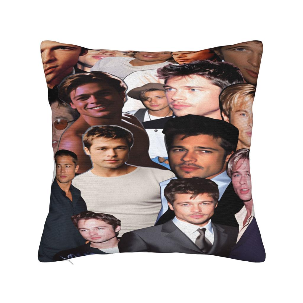 B-Brad Pitts Photo Pillow Case  Soft Pillow Cover Fashion Cushion Cover For Sofa Home Decor
