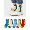5 Pairs Kids Cartoon Dinosaur Socks Boys Girls Mid Calf Cotton Socks For Spring Fall Baby Toddler Soft Comfortable