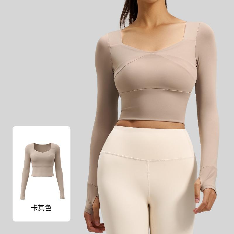 Spring and Autumn Tight Fitness Running Sports Tops for Women Long-sleeved Yoga Clothes